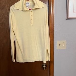 Women yellow sweater size large button front